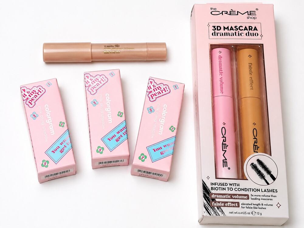 Gorgeous Glam Glitter Eye Bundle, crème & glitter eyeshadow, and 3D Mascara set